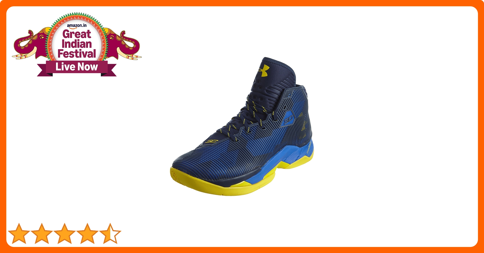シューズ(男性用) Under Armour Curry 2.5 28cm Steph Curry 2.5 Blue Black Basketball Shoes 1274425-002 MENS